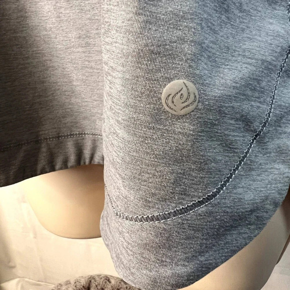 Apana Heather Gray Yoga Activewear Hooded Long Sleeve Top Thumbholes Sz SM - Picture 6 of 12